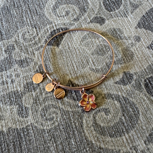 Alex and Ani Floral rose gold Charm Bracelet - Picture 1 of 3